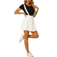 thumbnail image 4 of Women's Denim Skirt Overall Adjustable Strap Braces Mini Suspender Washed Jean Skirts 2XL White, 4 of 6