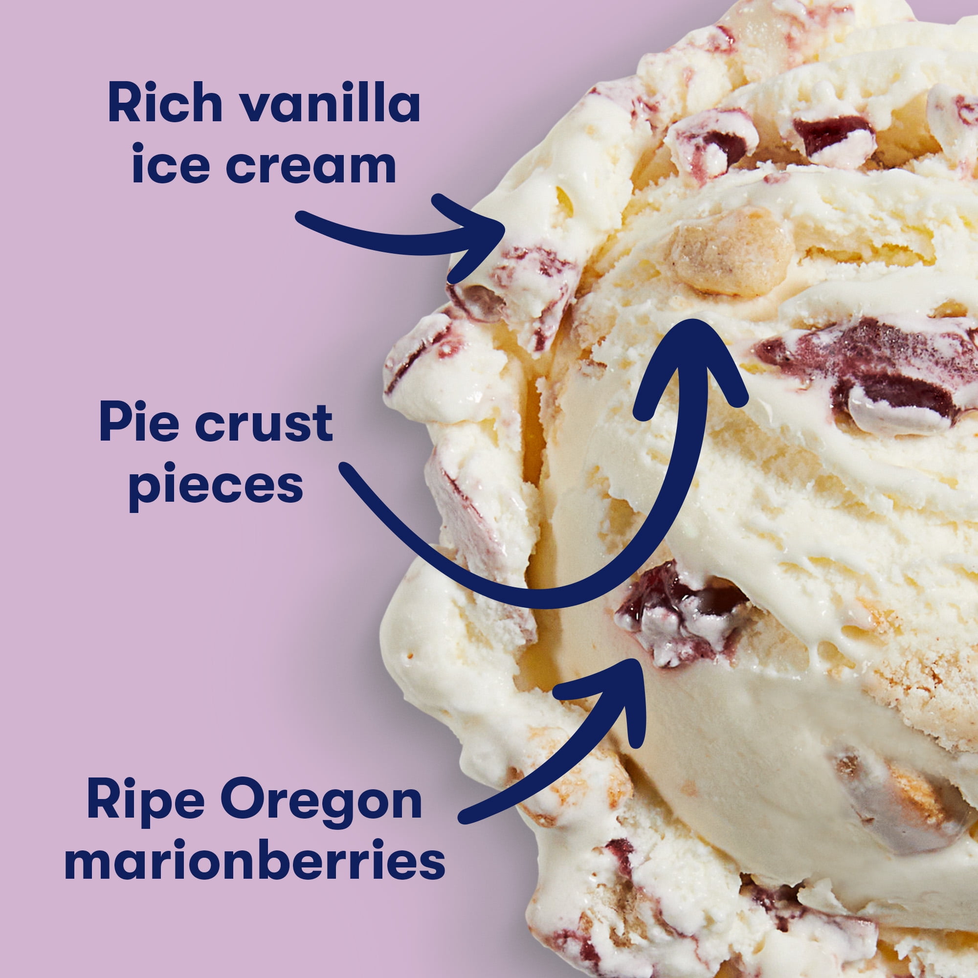 Tillamook Marionberry Pie Ice Cream, 48 oz