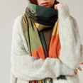 thumbnail image 5 of Bufanda de Cachemira para Mujer, Bufanda a Cuadros de Colores Grandes, Bufanda cálida para Invierno, Bufanda de Lana para Mujer, Bufandas a Cuadros de Invierno con Sensación de Cachemira par, 5 of 5
