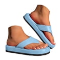 thumbnail image 1 of 2DXuixsh Women's Platform Flip Flops Solid Color Height Increasing Beach Sandals with Rhinestones Stylish Simple EVA Slides Size 8, 1 of 5