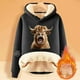 thumbnail image 2 of WILLBEST Sudadera de Mujer Ladies' Cattle Winter Thick Warm Warm Solid Color Color Lamb Hoodie Coat Mediana, 2 of 4