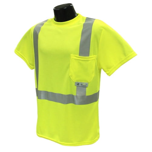 3X-Large Hi-Viz Green Safety Short Sleeve T-Shirt With Max-Dri