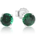 thumbnail image 2 of Pompeii 1Ct TW Emerald Studs in 14k White or Yellow Gold (,), 2 of 4