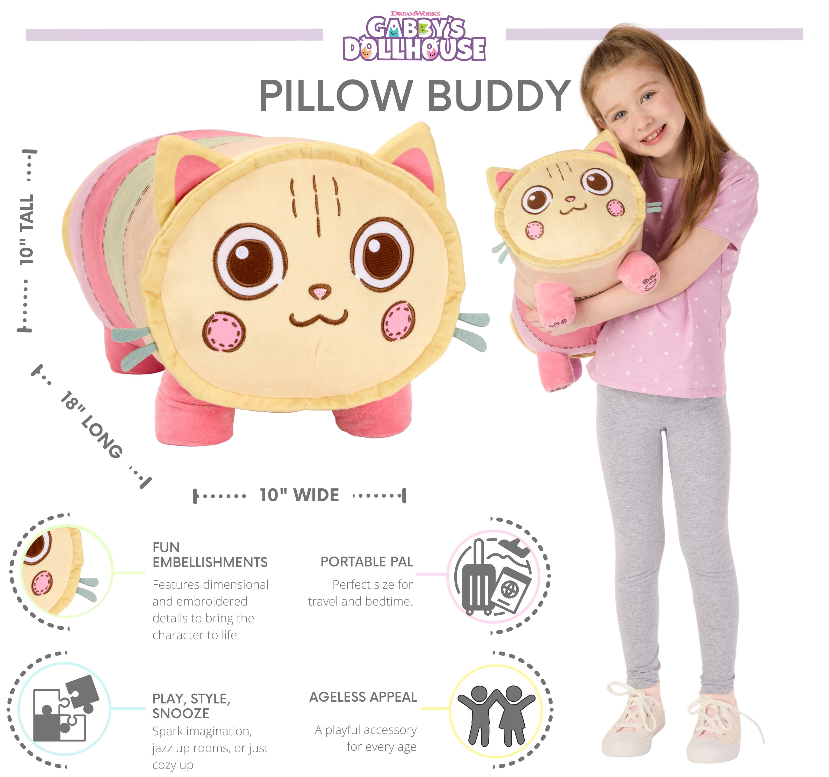 Gabby's Dollhouse Pillowcat Kids Cuddle Pillow Buddy