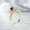 thumbnail image 3 of Gem Stone King 18K Yellow Gold Plated Silver Blue Sapphire Engagement Ring for Women (1.54 Cttw, Round 5MM, Gemstone September Birthstone, Size 8), 3 of 4