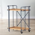 thumbnail image 1 of Bar Cart, 2 Tier Mobile Mini Bar, Modern Kitchen Serving Cart and Snack Station, Rolling Drink Cart with Metal and Wood Design, Perfect for Parties or Everyday Use, 1 of 4