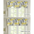 thumbnail image 4 of Yellow-Gray Leaves Texture Kitchen Valance Curtain Window Valance for Living Room Bedroom Tie Up Valance Curtain, 4 of 6