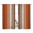 thumbnail image 2 of Burnt Orange Brown Semi Sheer Window Curtains 72 Inches Long, Farmhouse Vintage Wooden Rod Pocket Voile Silky Chiffon Curtain Light Filtering Drapes for Living Room, Kitchen, 52"x72", 2 Panels, 2 of 9