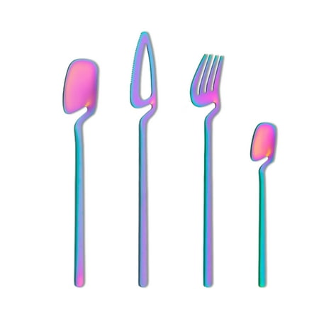 

Tmosphere Stainless Steel Polished Set Forks Dessert Dinnerware Kitchen Silverware for Travelling Wedding Ceremony Camping Colorful