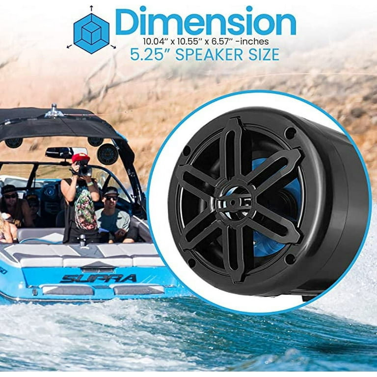 Pyle 5.25 Waterproof Off Road Speakers 180W 2 Way Marine Woofer