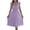 Purple, variant on Antinious Women Sleeveless V-Neck Lace Ruffle Waist Pleated Mid Calf Dress