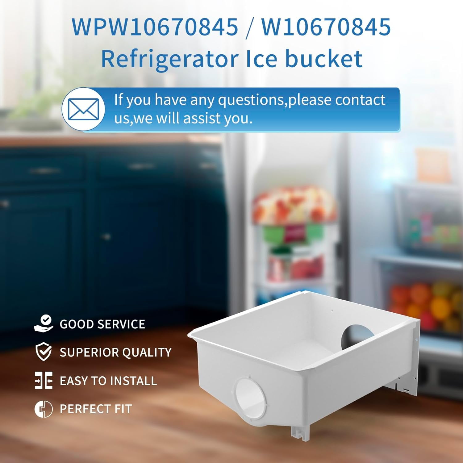 UPGRADED W10670845 WPW10670845 Compatible with Whirlpool, Kenmore, Amana, kitchenaid Whirlpool Refrigerator Ice Container