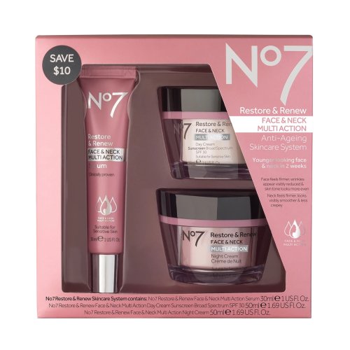 No7 Restore & Renew Face & Neck Multi Action Skincare System Walmart