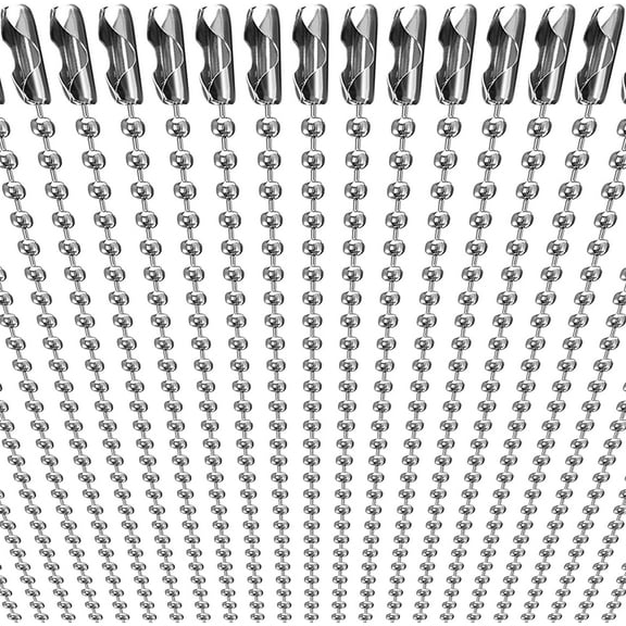 50-Pack Dog Tag Chain Ball Chain Necklace Bulk, Beaded Necklace Chains for Jewelry Making DIY Crafts, Military Blank Necklace for Men, Silver Nickel Plated Metal 24" (60cm)Long 2.4mm Ball Bead Chain