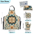 thumbnail image 3 of Mandala Flower 5 Pcs Kitchen Set Heat Resistant Oven Mitts and Non-Slip Pot Holders with Adjustable Cooking Apron, 3 of 6