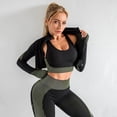 thumbnail image 4 of Conjuntos de ropa para ejercicio sin costuras para mujer, ropa deportiva para Yoga, chándal, mallas y sujetador deportivo elástico, Fitness, 2/3 Uds., 4 of 5