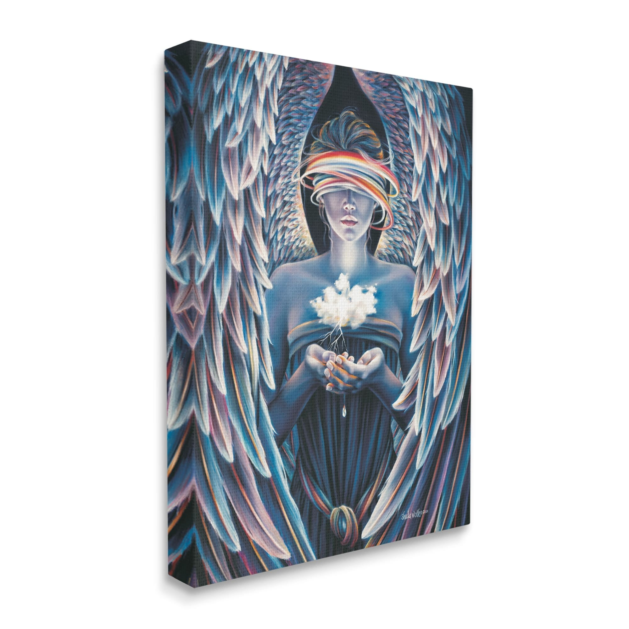 Stupell Industries Surreal Angel Holding Cloud Fairy Tales & Fantasy Painting Gallery Wrapped Canvas Print Wall Art