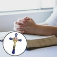 thumbnail image 5 of Metal Wall Crucifix Cross Jesus Religious Saint for Xmas Gifts Blue, 5 of 8