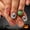 H, variant on ONLYEOR Halloween Short Square Press On Nails, Funny Ghost & Pumpkin with Glitter, Reusable Fake Nails for Cute Spooky Style