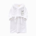 thumbnail image 5 of NOLDARES Girls Boys Fleece Hooded Robes Kids Warm Bath Robe for Girls Soft Fuzzy Bathrobe,White,7-8 Y, 5 of 7