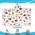 thumbnail image 2 of White Christmas Santa Pattern Hooded Bath Towel，60"x35" for Ages 3 To 12 Kids, Quick Dry Lightweight Soft Microfiber Hood Beach Towel Cover Up for Kids, 2 of 7