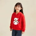 thumbnail image 2 of Tfken Christmas Toddler Teen Boys Sweatshirt Long Sleeve Hooded Snowman Print Hoodies Outdoor Tops Child Size 5-6 Years, 2 of 3