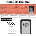 thumbnail image 5 of Asoricing Key Lock Box, Portable Wall Mount Lockbox Security Safe Box for Outside Outdoor Home Office Door Handle House Key, Gray, 5 of 9