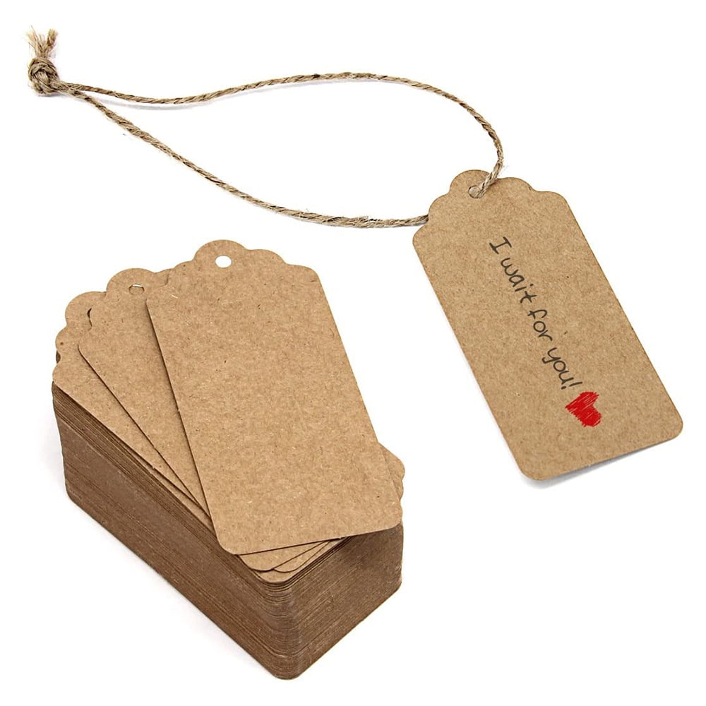 100 Pieces Price Tags With String - Kraft Paper Blank Tags For Pricing & Labeling