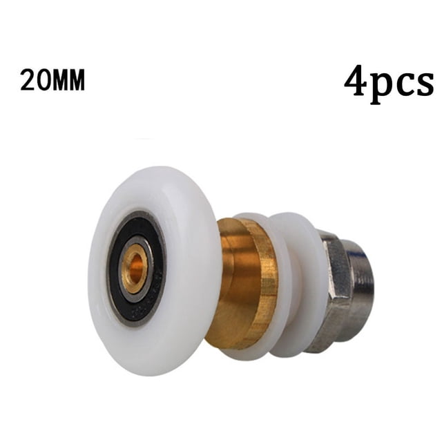 4Pcs Shower Room Pulley Bathroom Sliding Glass Door Wheels Nylon Copper Roller 20Mm