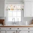 thumbnail image 3 of Beige Floral Spring Valance Curtains for Kitchen/Living Room/Bathroom/Bedroom Window, Rod Pocket Small Topper Half Short Window Curtains Voile Sheer Scarf, Vintage Farmhouse Flowers 54"x18", 3 of 8