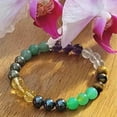 thumbnail image 4 of SIEYIO Green Stone Adorned Wealth Bracelet Good Fortune Wrist Chain for Dates Parties, 4 of 13