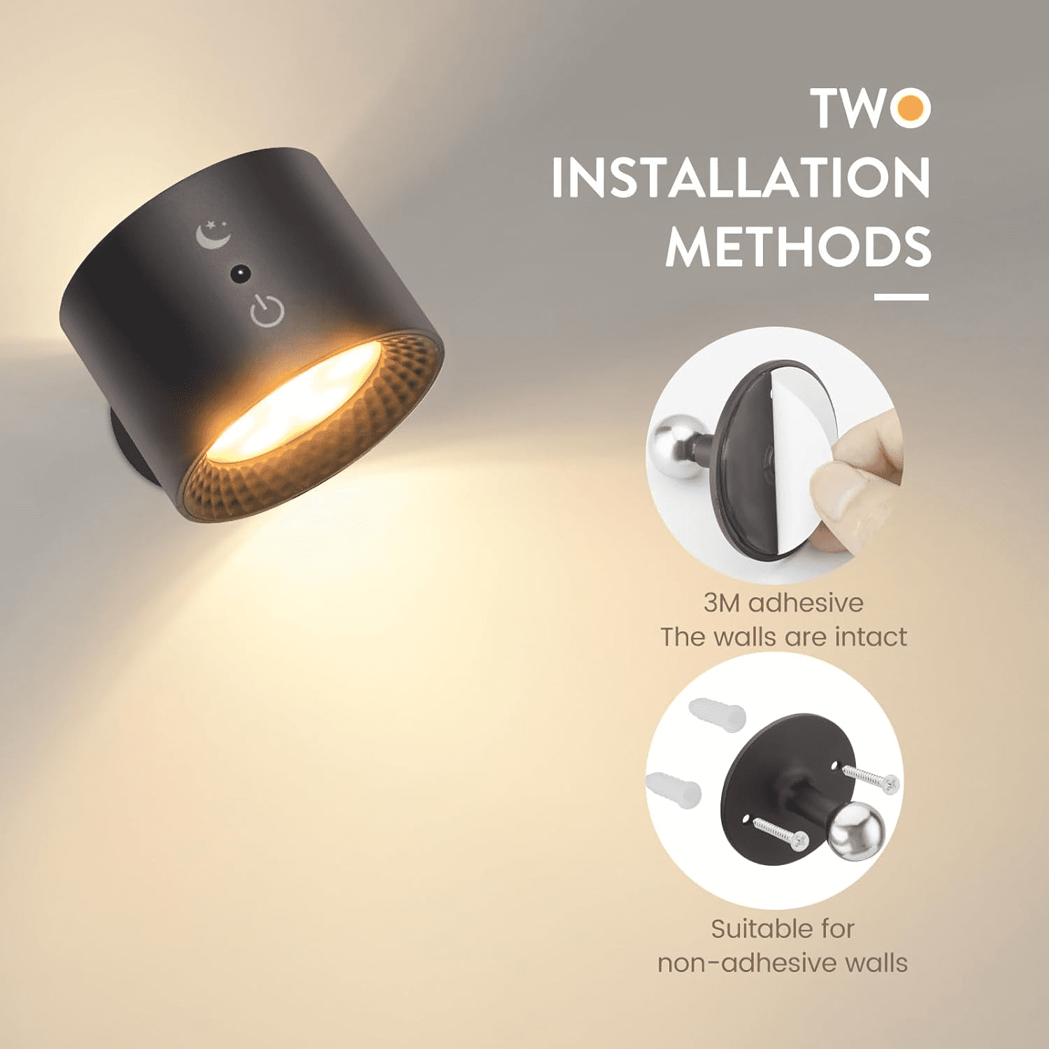 LED Wall Mounted Lights 2 Pcs with Remote, Wall Sconces Lamp 2000mAh Rechargeable Battery Operated, 3 Color Temperatures & Dimmable Magnetic 360° Rotation Cordless Light for Bedroom Bedside