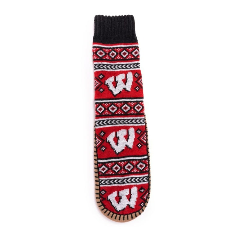 Game Day Unisex Slipper Socks -Wisconsin S (W6-8; M5-7)