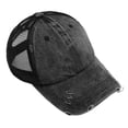thumbnail image 3 of HNMKIU Women's Adjustable Ponytail Baseball Cap with High Bun Opening Breathable Mesh Sun Visor Hat for Outdoor Activities Black,One Size, 3 of 3
