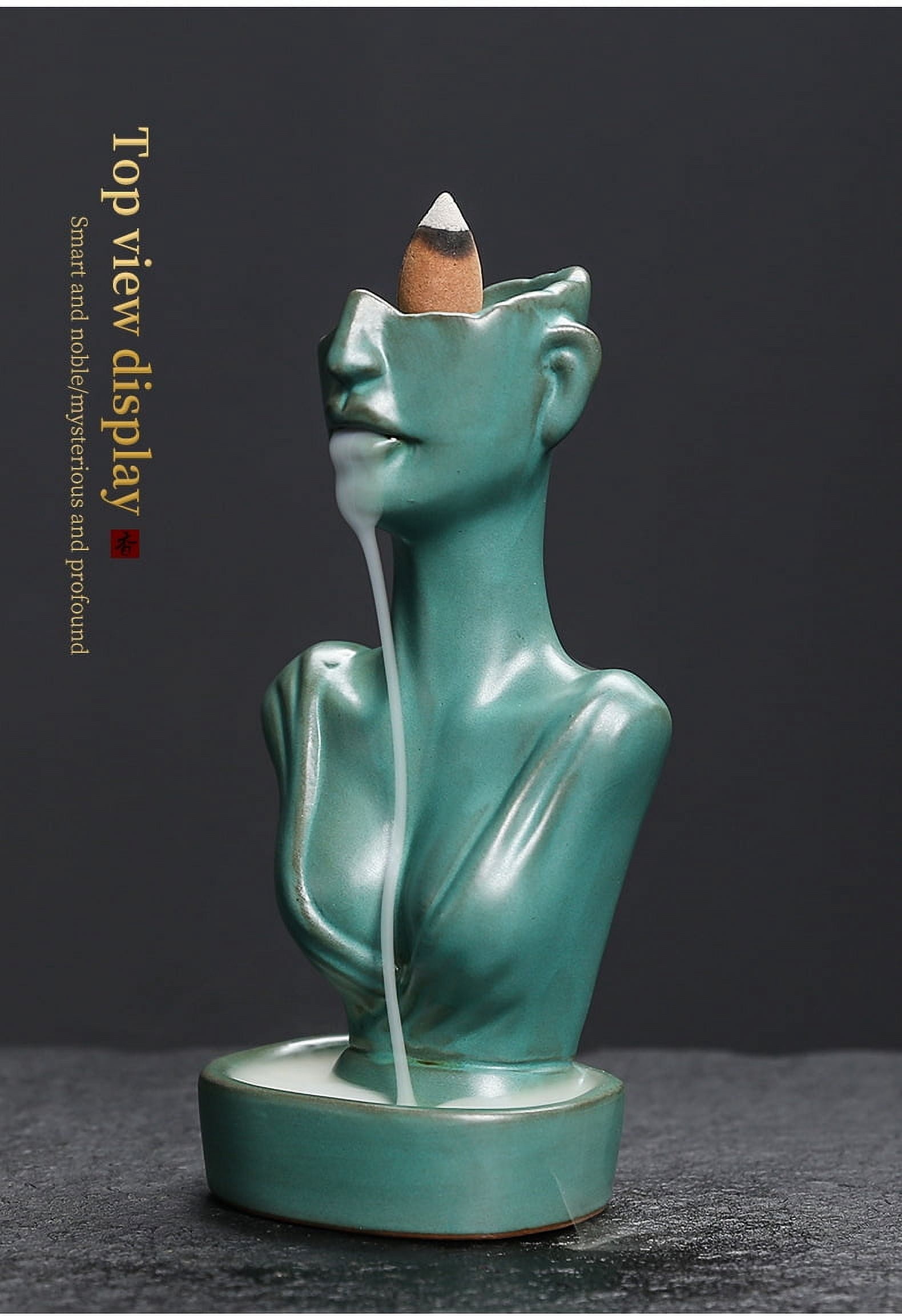 Creative Ceramic Incense Burner Character Sculpture Ornaments Backflow Censer Waterfall Aromatherapy Holder Furnace Home Ornaments