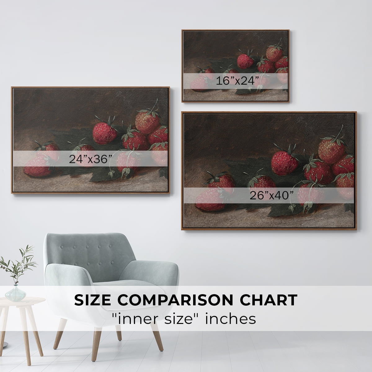 Vintage Botanical Print-XCVII By Wexford Home Framed in Walnut Wood Gallery Wrapped Canvas 17 in. x 25 in.