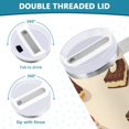 thumbnail image 3 of Yayeee 40oz Double-Wall Insulated Stainless Steel Tumbler with Handle Bottle, Red Cakes, 3 of 8