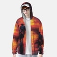 thumbnail image 2 of Balery Sunset River Western Cowboy Sudadera ligera de manga larga con capucha y protección solar UPF 50+ para hombre y mujer, ideal para pesca y running-Medium, 2 of 7