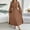 010 Khaki, variant on Women's Pleated Dress Solid Color Long Sleeve Stand Collar Midi Dress Casual A-Line Pleated Flowy Swing Dresses With Belt