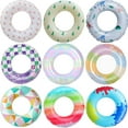 thumbnail image 3 of Thickened Children‘s Danish Retro Striped Swimming Ring Olive Inflatable Baby‘s Underarm Ring  Floating Ring, 3 of 7