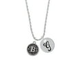 thumbnail image 2 of Delight Jewelry Silvertone Antiqued Round Seal - Initial - B - Silvertone Script Initial Disc - G - Charm Necklace, 20"+3", 2 of 4