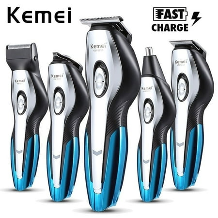 KEMEI 11-IN-1 Fast Charging Hair Clipper Cutter Set Electric Head Hair /Ear / Nose / Eyebrow / Beard Trimmer Shaver Grooming Kit with (Best Hair Clippers For Shaving Head)