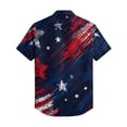thumbnail image 4 of Hogleaql 4th Of July Hawaiian Shirts for Mens 4th Of July American Flag Graphic Short Sleeve Patriotic Shirts Collared Button Fashion Hawaiian Casual Shirts for Men Watermelon Red L, 4 of 6