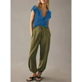 thumbnail image 2 of Women Short Sleeved Deep V Neck Low Cut Tops Casual Ribbed Knit Henley T-Shirts, 2 of 6