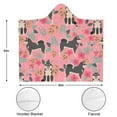thumbnail image 3 of Wearable Blanket,Shiba Inu Dog and Flower Floral Hooded Wearable Flannel Blanket for Adults & Teens,Winter Poncho Shawl Wrap Cape Cozy Anti-Pill,50"x60", 3 of 5