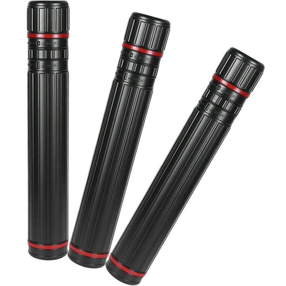LEORX 3Pcs Adjustable Length Poster Tube Black Sturdy Telescoping Storage Tube