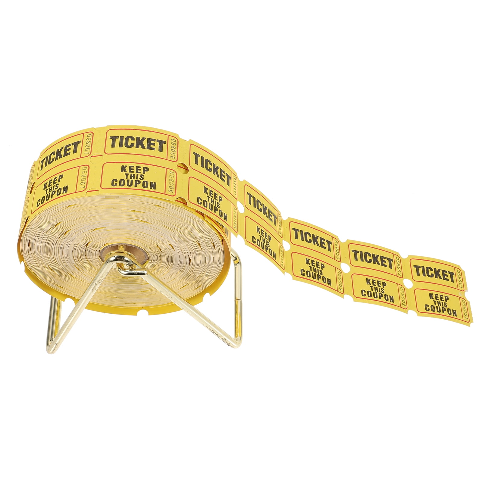 FOLOYORI Metal Raffle Ticket Dispenser with Yellow Raffle Tickets for Office and Birthday Parties