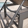 thumbnail image 3 of Pellebant  Adjustable Aluminum Patio Chaise Lounge Chairs Outdoor (Set of 2) Grey&Brown Fabric, Dark Grey Farme, 3 of 5