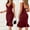 Wine, variant on Sakmal Womens Fashion Knee Length Solid Bodycon Dresses Black Sexy Ruffle Sleeve Sleeveless Deep V-Neck Plus Size Ladies Dresses