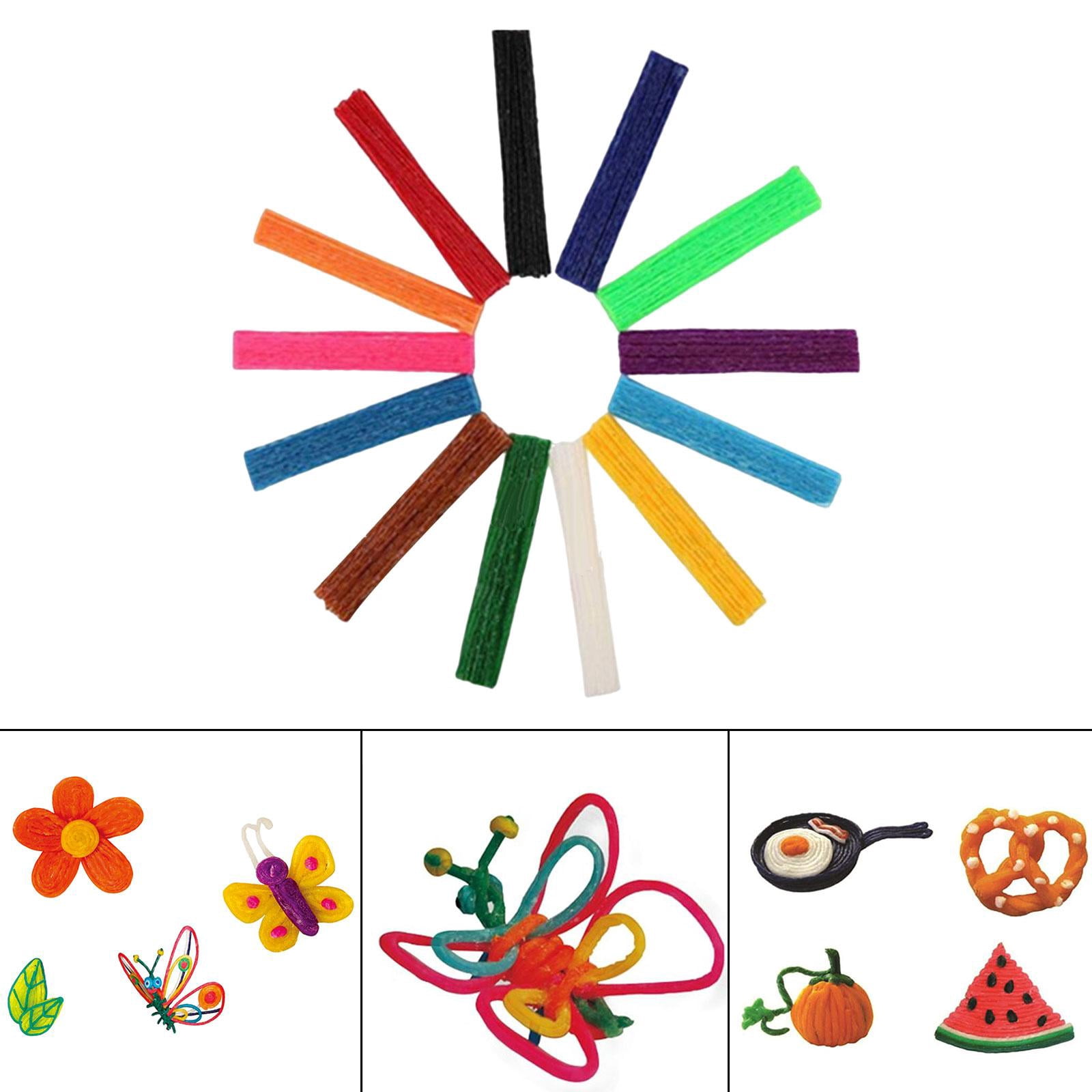 520 Pieces Craft Sticks for Kids, Molding Sculpting Playset, Bendable Sticky Yarn, String for Child DIY Art Crafts Activity